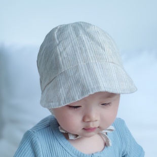 婴儿帽子儿童遮阳帽秋薄款 防紫外线男新生儿宝宝方海太阳帽棒球帽