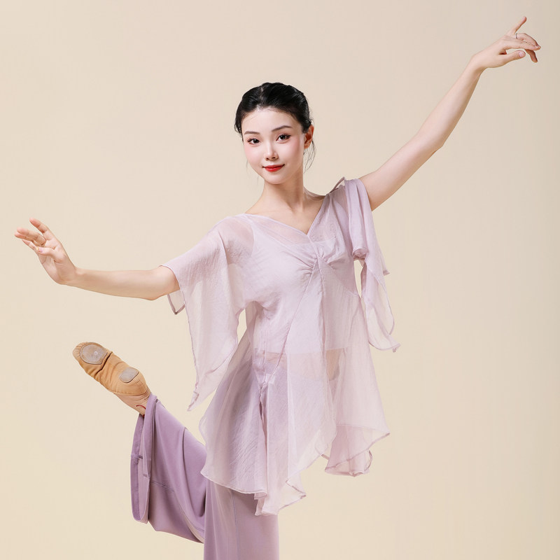 一城一舞古典舞身韵练功服羽翼飞飞袖纱衣表演视频飘逸仙气演出服