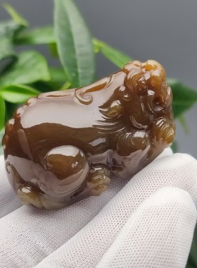 精品收藏和田玉糖料貔貅挂件把玩手把件天然玉石立体雕刻玉貔貅