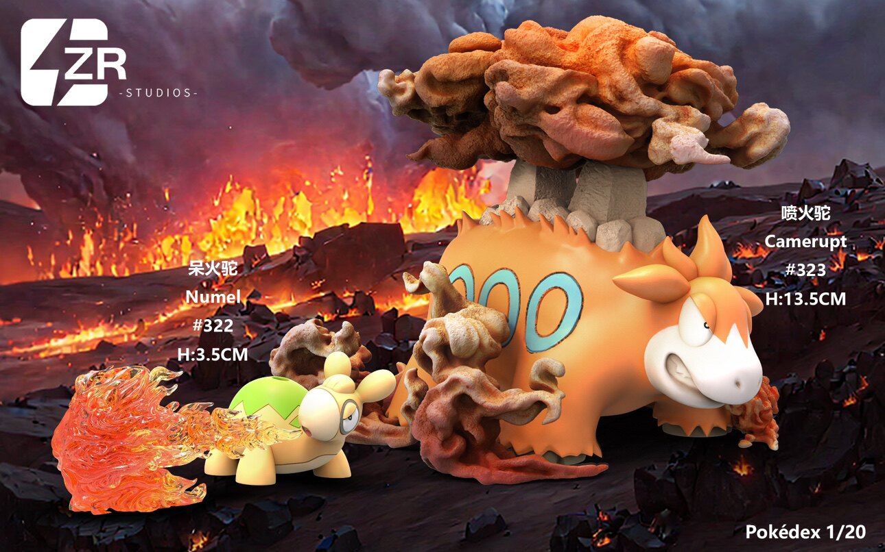 zr 1/20图鉴系列——呆火驼进化组 #322 呆火驼  h:3.5cm