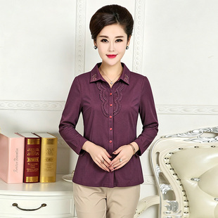 锦依罗女装特价春秋装薄款妈妈外套中老年针织翻领开衫修身显瘦