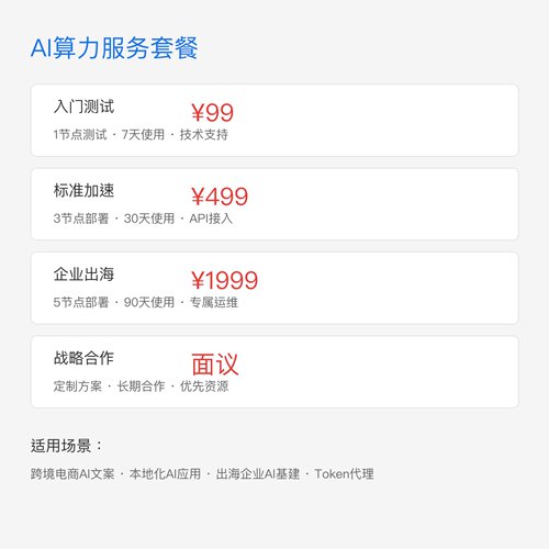 东南亚AI算力直连/泰国节点部署出海加速
