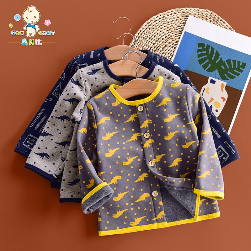 加绒加厚保暖打底开衫秋冬睡衣