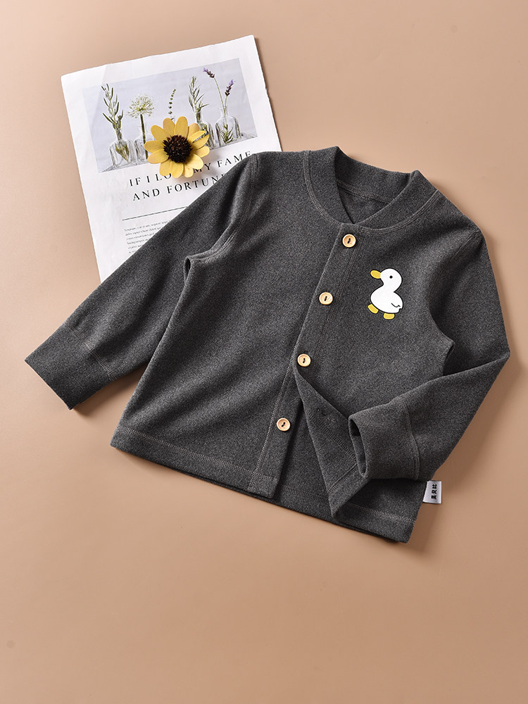 아동용 독일 벨벳 가디건  용 긴팔 바닥 셔츠 두꺼운 가을 겨울  ??가을 의류 열 속옷