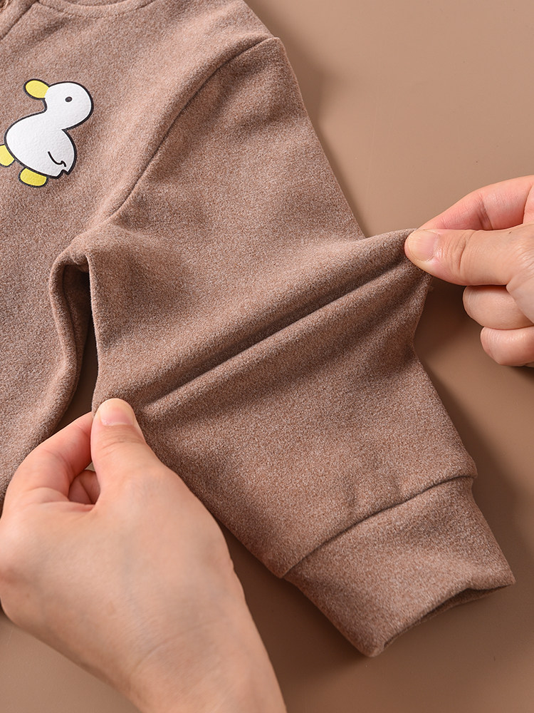 아동용 독일 벨벳 가디건  용 긴팔 바닥 셔츠 두꺼운 가을 겨울  ??가을 의류 열 속옷