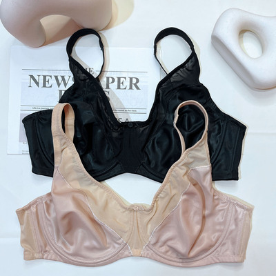 全罩杯钢圈大码内衣女超薄夏季薄款无海绵全包EFG杯大胸显小欧美