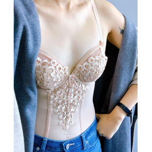 蒂塔外穿连体衣女性感紧身打底束身衣修身显瘦秋冬蕾丝吊袜带dita