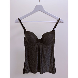 75B吊带背心有钢圈打底内搭黑色透气大胸显小显胸小内衣女