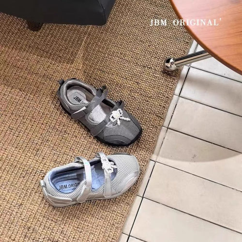 JBM春夏儿童网面魔术贴防滑板鞋