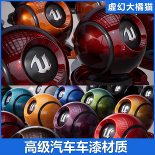 UE4UE5 超跑工业设计模型 auto 高级汽车漆金属表面高亮反光材质