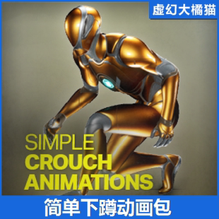 UE5 Simple Crouch Animations 下蹲伏动画包动作射击军事FPS COD