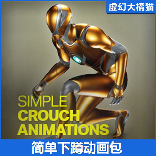 UE5 Simple Crouch Animations 下蹲伏动画包动作射击军事FPS COD