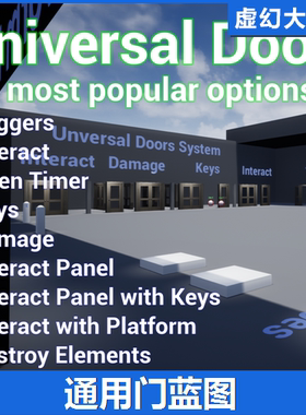 UE4虚幻5 Universal Doors System 各种门通用开关门蓝图触发交互