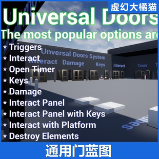 UE4虚幻5 Universal Doors System 各种门通用开关门蓝图触发交互