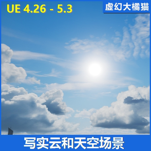 UE4虚幻5.3 Clouds & Skies 写实3D立体云真实天空球盒纹理全景图