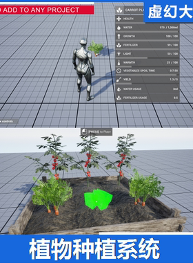 UE4虚幻5 Player Farming System 玩家农场植物种植生长收获系统