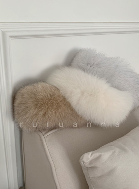 狐狸毛围脖双面真毛皮草磁吸扣白色保暖毛领子冬季氛围感百搭围巾