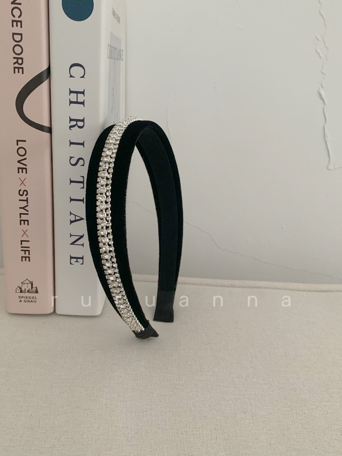 复古气质超闪水钻丝绒发箍