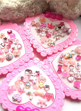 儿童戒指宝石水钻公主盒装女童