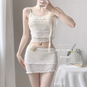 夏语微琪 仙气绝美裙遮肚保守比基尼分体海边度假泳衣女 卡曼