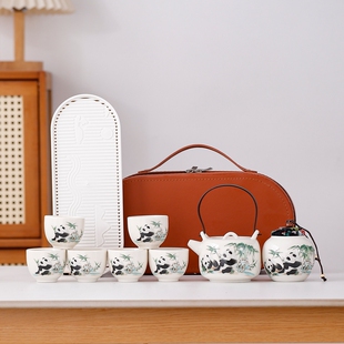 中式提梁壶轻奢旅行茶具套装国潮便携快客杯精美茶具伴手礼送客户