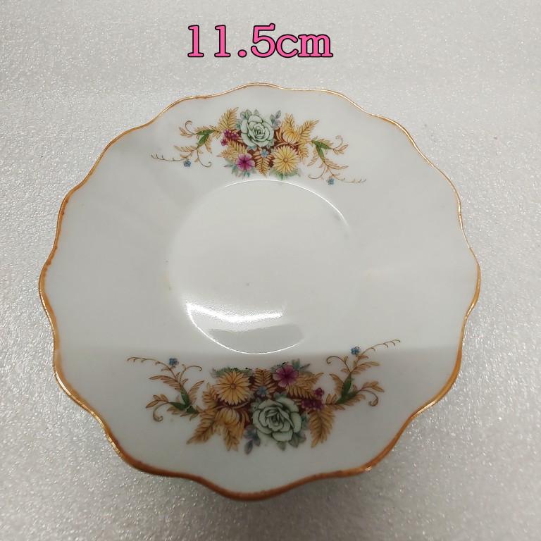 80年代出口茶托茶垫茶盘 陶瓷贴花印刷（11.5cm）
