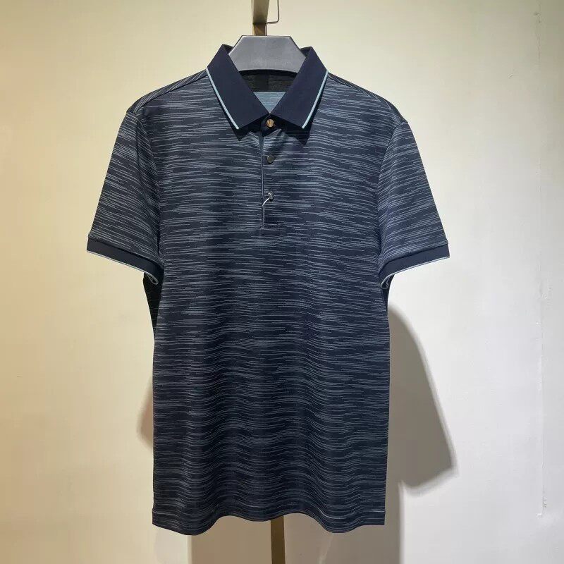 AD411桑C丝男士短袖T恤夏季翻领商务休闲中青年透气凉爽上衣 170