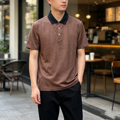 AD229男士夏季翻领短袖日常休闲百搭款上衣T恤