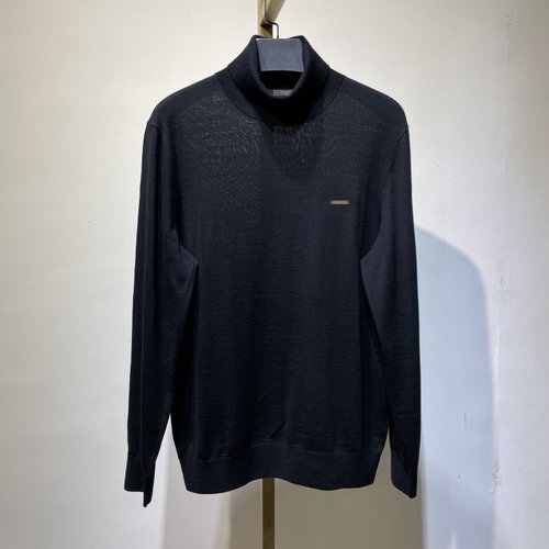 AM12男士高领套头  衫毛衣秋冬新款高端 商务休闲纯色 衫