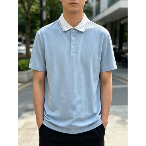 AD148  180码男士短袖T恤夏季休闲百搭薄款翻领半袖男