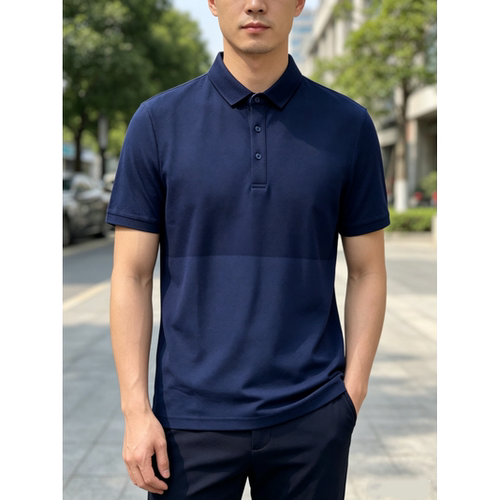 AD158 165码男士短袖T恤夏季休闲百搭薄款翻领半袖男