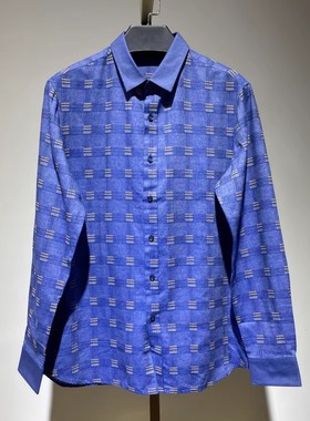 DC267春季男士长袖翻领衬衣休闲商务寸衫休闲蓝色男装春秋衬衫