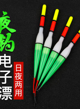 电子漂日夜两用立式漂超亮渔具带电池塑料钓鱼漂高灵敏浮漂加粗漂