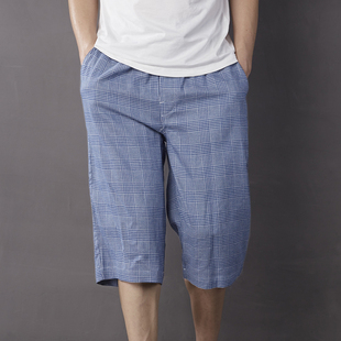 欢聚多七分裤纯棉男士夏季全棉高品质宽松休闲睡裤家居裤有门襟