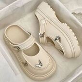 外穿防滑不臭包头废土风ins 女夏季 2025爆款 EVA超软松糕蝴蝶洞洞鞋