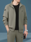 爸爸秋装 中老年运动套装 新款 春秋季 外套加厚休闲运动服三件套 男士