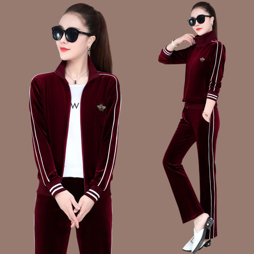 金丝绒套装女春秋2026新款