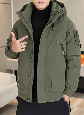 冬季男士中长款工装羽绒服