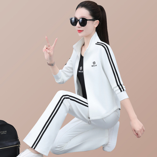 运动套装女春秋2026新款时尚开衫卫衣显瘦跑步服休闲三件套潮