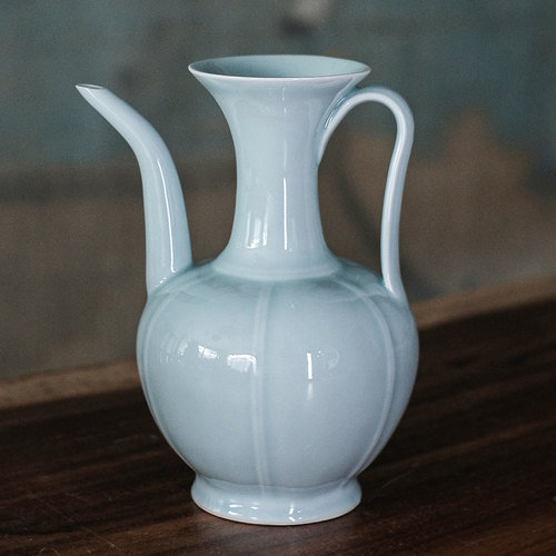 宋研 | 点茶大号影青执壶 汤瓶水注茶百戏湖田窑青白瓷仿宋汤提点