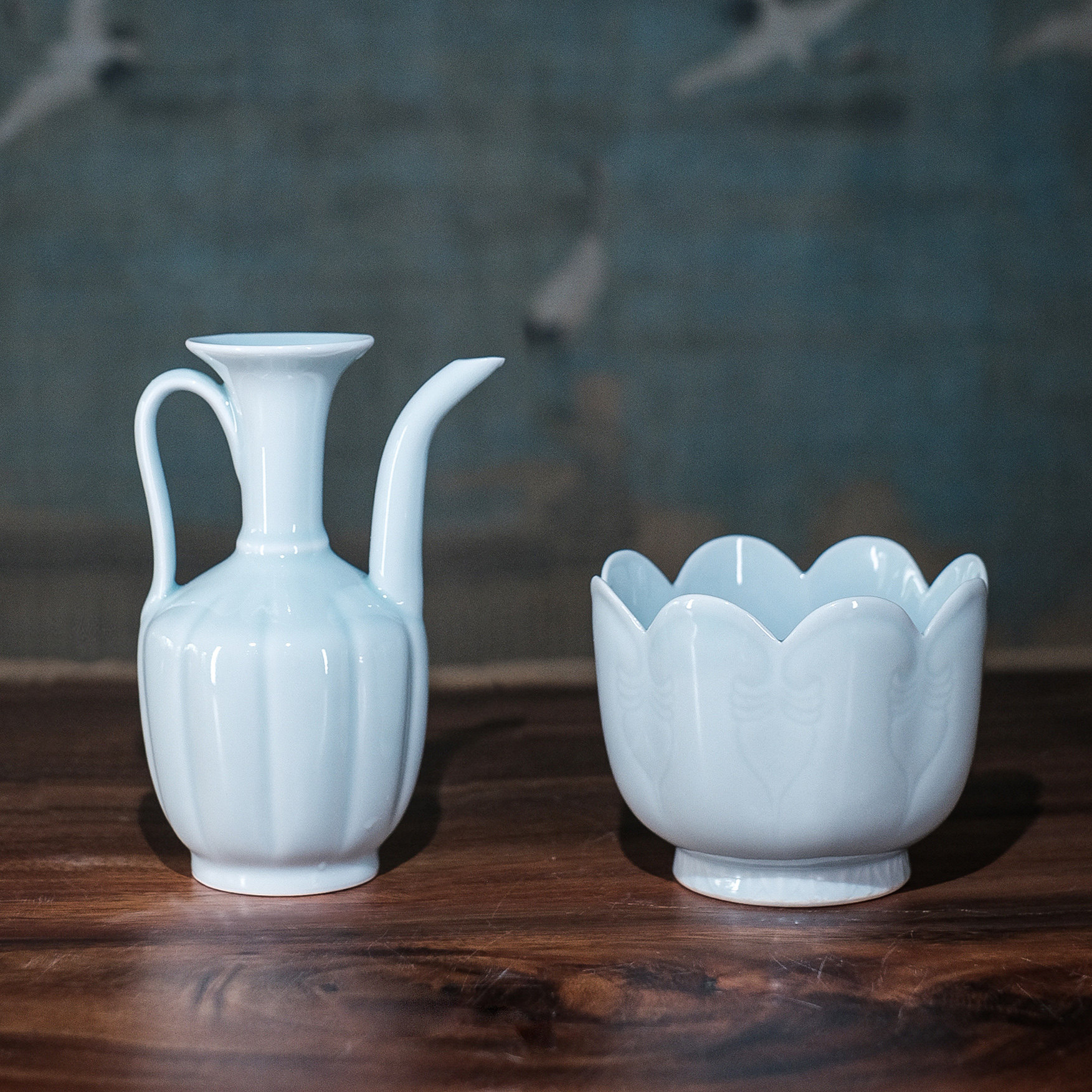 宋研 | 仿宋点茶小号汤提点水注子景德镇影青酒壶温碗瓜棱瓷执壶