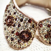 复古重工满珠刺绣假领 包邮 不退换 满50