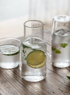 Water Carafe with Tumbler Glass Cold Hot Water Bottle Cup Se