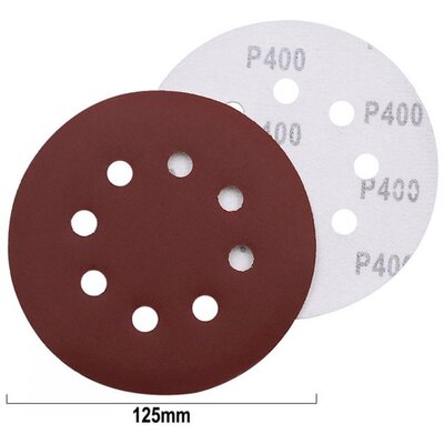 Alumina Sandpaper 120# 25Pcs Set 40# 5Inch 8 Holes For Artif