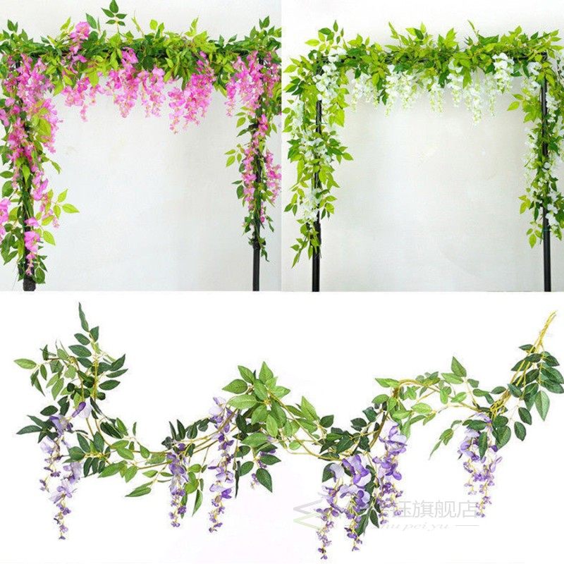 2M Wisteria Artificial Flowers Vine Garland Wedding Arch Dec