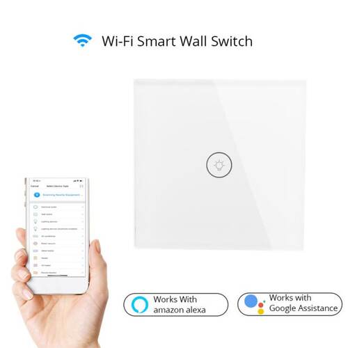 Wifi Smart Wall Touch Switch Glass Panel EU Standard APP Rem
