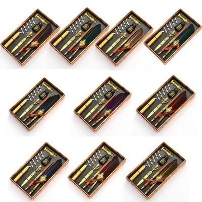 Calligraphy Quill Feather Dip Pen Fountain Writing Ink Nibs