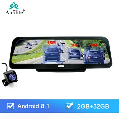 Anfilite 10 inch IPS Screen 4G Car Dash Cam Dual Lens Andro