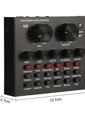 V8 Audio Mixer Sound Card for Recording SB Audio Interface I