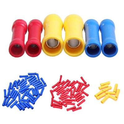 100pcs Insulated Straight Wire Butt Connector Electrical Cri